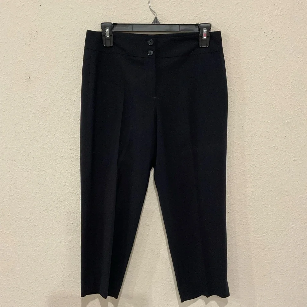 Talbots Heritage Fit Crop Pants Dressy Dark Navy Tailored Women’s Size 4 Petite - Picture 1 of 10